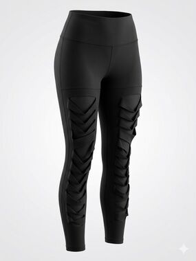 Reebok Black Funky Leggings Women’s Medium Waist 14” Inseam 26.5” A0150